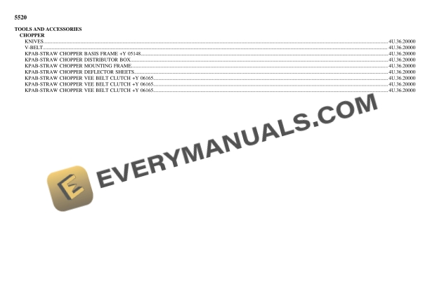 Deutz-Fahr 5520 Tractor Parts Catalog PDF