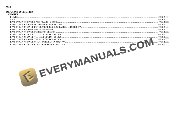 Deutz-Fahr 5530 Tractor Parts Catalog PDF