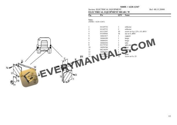 Deutz-Fahr 5680H (6228-12367) Tractor Parts Catalog PDF 7 Deutz-Fahr 5680H (6228-12367) Tractor Parts Catalog PDF - Image 5