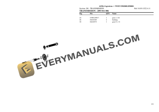 Deutz-Fahr 6150.4 Agrotron (WSXV350200LD50001) Tractor Parts Catalog PDF 4 Deutz-Fahr 6150.4 Agrotron (WSXV350200LD50001) Tractor Parts Catalog PDF - Image 2
