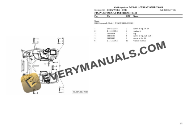 Deutz-Fahr 6160 Agrotron P-CShift (WSXAT10200LD50010) Tractor Parts Catalog PDF 6 Deutz-Fahr 6160 Agrotron P-CShift (WSXAT10200LD50010) Tractor Parts Catalog PDF - Image 4