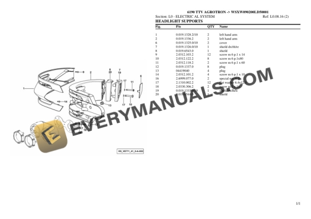 Deutz-Fahr 6190 TTV AGROTRON (WSXW090200LD50001) Tractor Parts Catalog PDF 7 Deutz-Fahr 6190 TTV AGROTRON (WSXW090200LD50001) Tractor Parts Catalog PDF - Image 5
