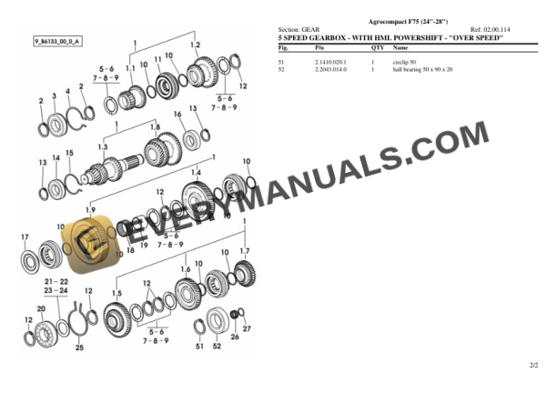 Deutz-Fahr Agrocompact F75 (24 28'') Tractor Parts Catalog PDF 4 Deutz-Fahr Agrocompact F75 (24 28'') Tractor Parts Catalog PDF - Image 2