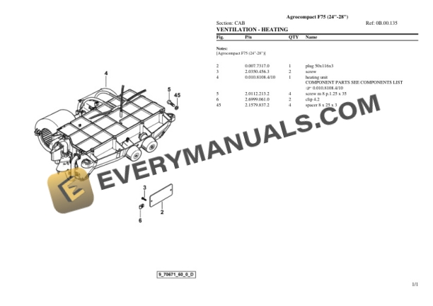 Deutz-Fahr Agrocompact F75 (24 28'') Tractor Parts Catalog PDF 7 Deutz-Fahr Agrocompact F75 (24 28'') Tractor Parts Catalog PDF - Image 5