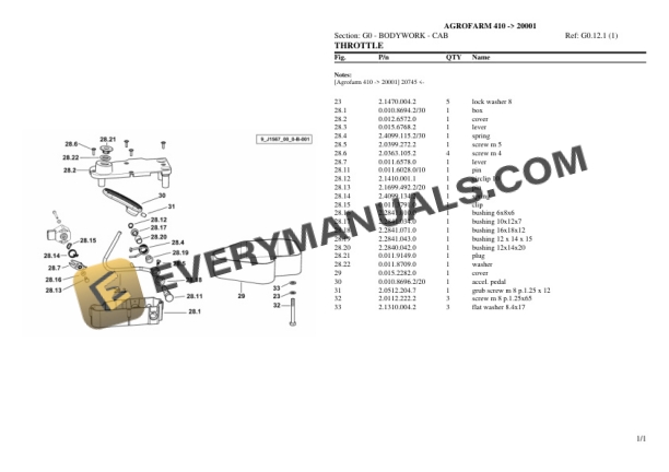 Deutz-Fahr AGROFARM 410 (20001) Tractor Parts Catalog PDF 6 Deutz-Fahr AGROFARM 410 (20001) Tractor Parts Catalog PDF - Image 4