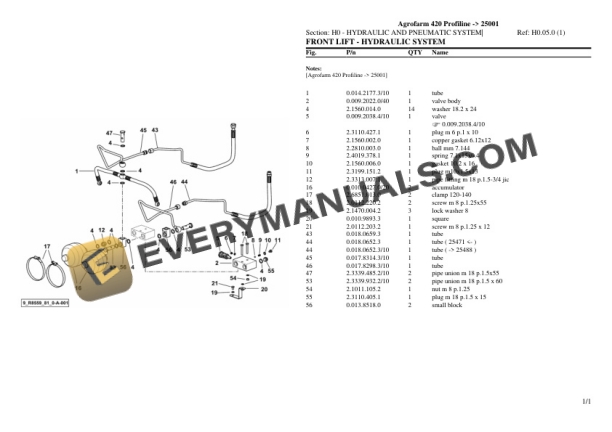 Deutz-Fahr Agrofarm 420 Profiline (25001) Tractor Parts Catalog PDF 6 Deutz-Fahr Agrofarm 420 Profiline (25001) Tractor Parts Catalog PDF - Image 4
