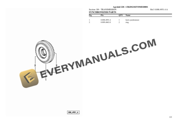 Deutz-Fahr Agrokid 220 (ZKDS2102V0MD20001) Tractor Parts Catalog PDF 4 Deutz-Fahr Agrokid 220 (ZKDS2102V0MD20001) Tractor Parts Catalog PDF - Image 2
