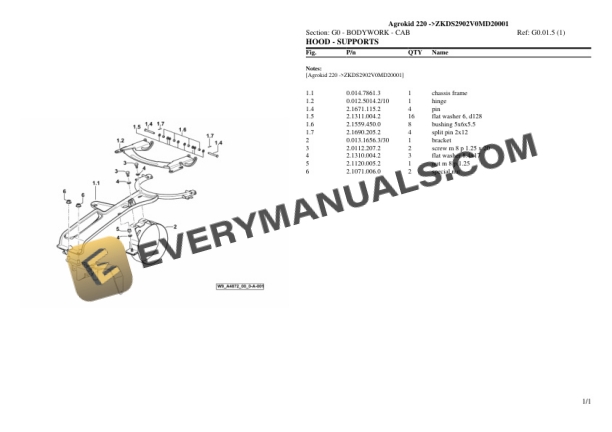 Deutz-Fahr Agrokid 220 (ZKDS2902V0MD20001) Tractor Parts Catalog PDF 5 Deutz-Fahr Agrokid 220 (ZKDS2902V0MD20001) Tractor Parts Catalog PDF - Image 3
