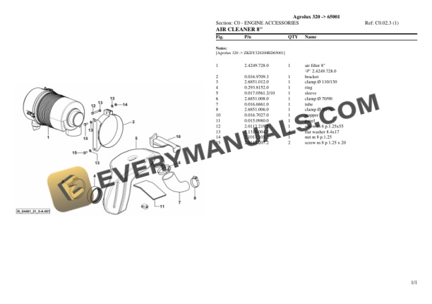 Deutz-Fahr Agrolux 320 (65001) Tractor Parts Catalog PDF 4 Deutz-Fahr Agrolux 320 (65001) Tractor Parts Catalog PDF - Image 2
