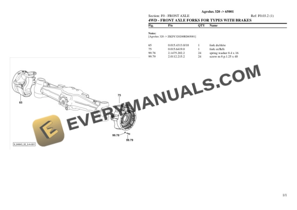 Deutz-Fahr Agrolux 320 (65001) Tractor Parts Catalog PDF 5 Deutz-Fahr Agrolux 320 (65001) Tractor Parts Catalog PDF - Image 3