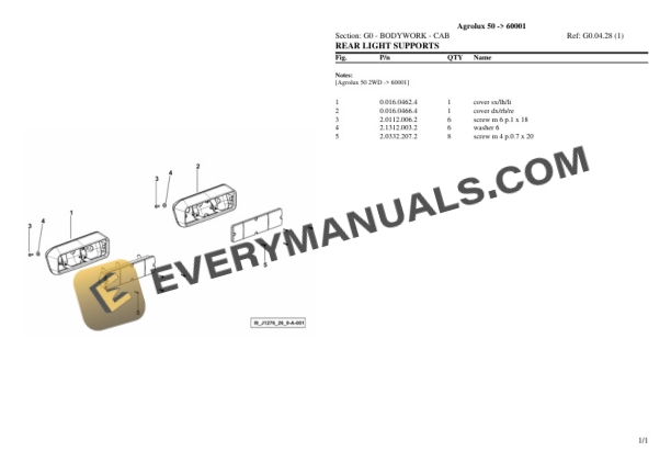 Deutz-Fahr Agrolux 50 (60001) Tractor Parts Catalog PDF 6 Deutz-Fahr Agrolux 50 (60001) Tractor Parts Catalog PDF - Image 4
