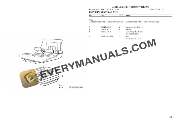 Deutz-Fahr AGROLUX 55 E (D10S503WT1E5001) Tractor Parts Catalog PDF 6 Deutz-Fahr AGROLUX 55 E (D10S503WT1E5001) Tractor Parts Catalog PDF - Image 4