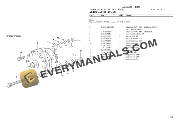 Deutz-Fahr Agrolux 70 (40059) Tractor Parts Catalog PDF 7 Deutz-Fahr Agrolux 70 (40059) Tractor Parts Catalog PDF - Image 5
