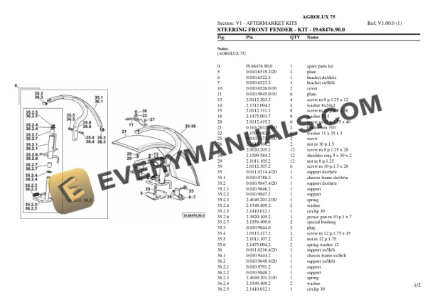 Deutz-Fahr AGROLUX 75 Tractor Parts Catalog PDF-3