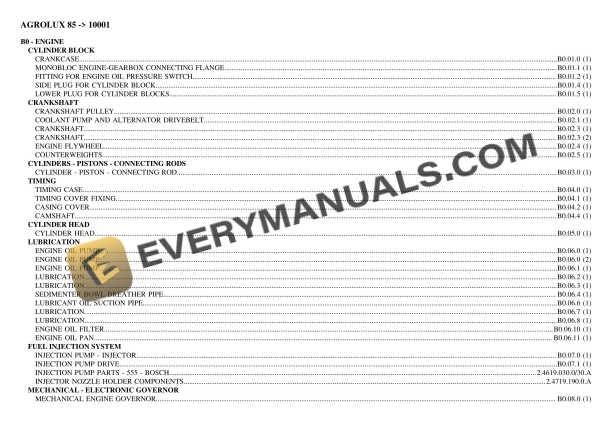 deutz fahr agrolux 85 10001 tractor parts catalog pdf 1