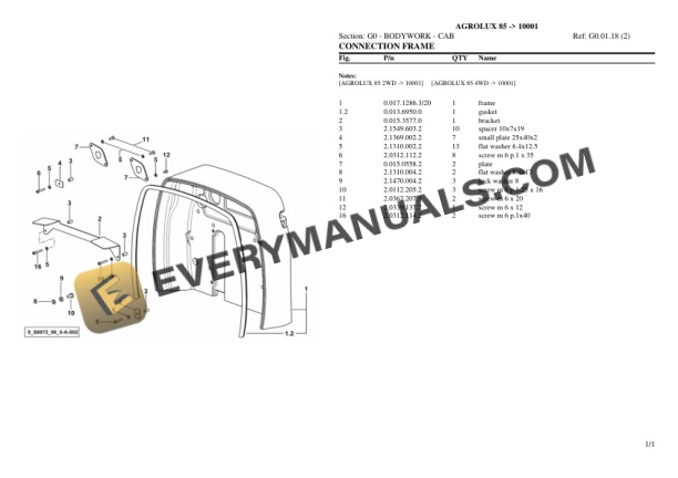 Deutz-Fahr AGROLUX 85 (10001) Tractor Parts Catalog PDF 5 Deutz-Fahr AGROLUX 85 (10001) Tractor Parts Catalog PDF - Image 3