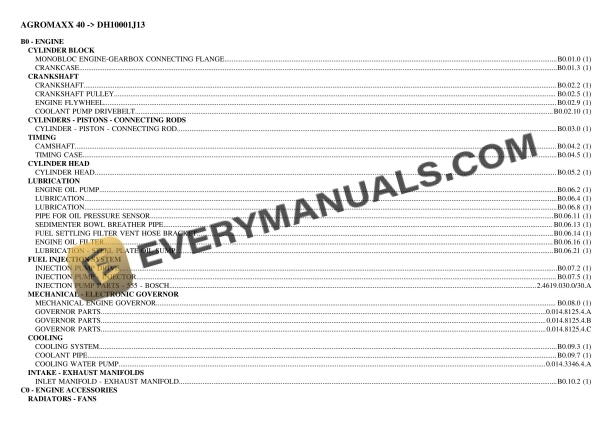 deutz fahr agromaxx 40 dh10001j13 tractor parts catalog pdf 1