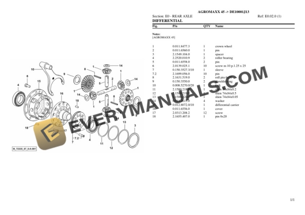 Deutz-Fahr AGROMAXX 45 (DE10001J13) Tractor Parts Catalog PDF 5 Deutz-Fahr AGROMAXX 45 (DE10001J13) Tractor Parts Catalog PDF - Image 3