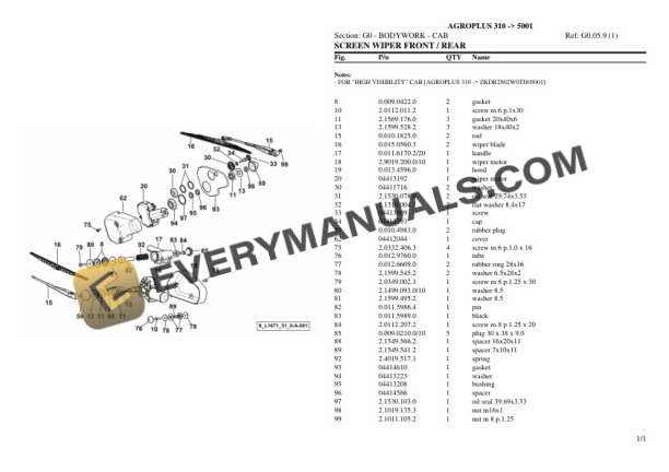 Deutz-Fahr AGROPLUS 310 (5001) Tractor Parts Catalog PDF 5 Deutz-Fahr AGROPLUS 310 (5001) Tractor Parts Catalog PDF - Image 3