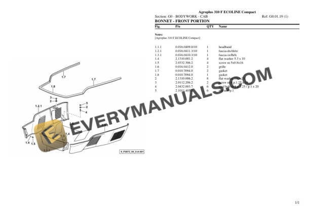 Deutz-Fahr Agroplus 310 F ECOLINE Compact Tractor Parts Catalog PDF 5 Deutz-Fahr Agroplus 310 F ECOLINE Compact Tractor Parts Catalog PDF - Image 3