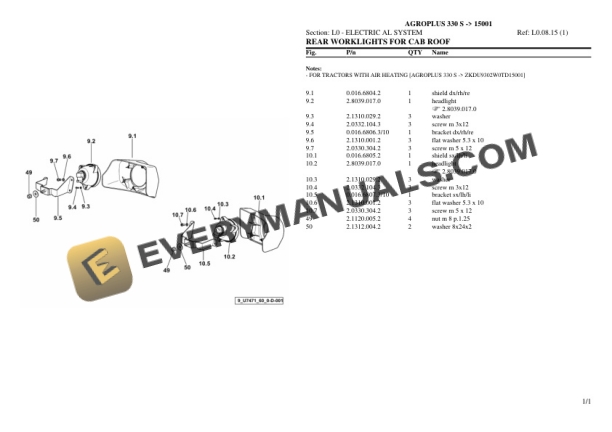 Deutz-Fahr AGROPLUS 330 S (15001) Tractor Parts Catalog PDF 7 Deutz-Fahr AGROPLUS 330 S (15001) Tractor Parts Catalog PDF - Image 5