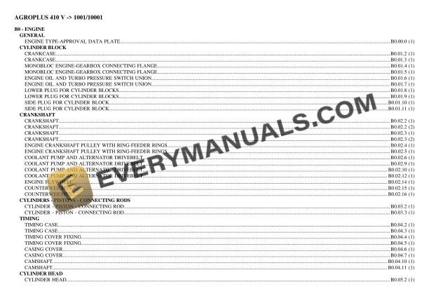 deutz fahr agroplus 410 v 1001 10001 tractor parts catalog pdf 1