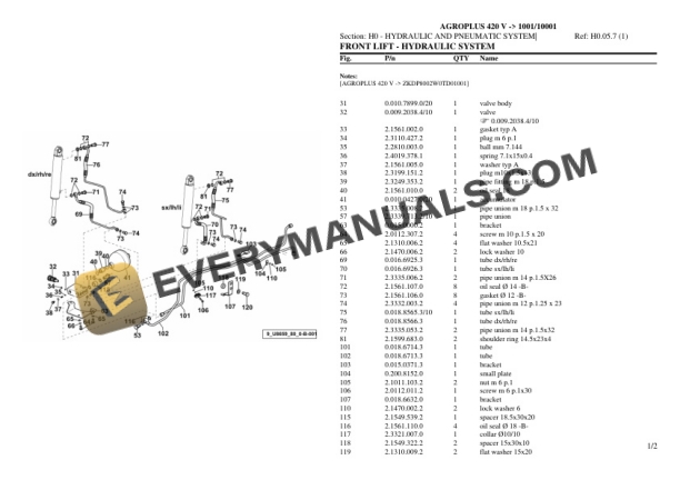 Deutz-Fahr AGROPLUS 420 V (1001 10001) Tractor Parts Catalog PDF 6 Deutz-Fahr AGROPLUS 420 V (1001 10001) Tractor Parts Catalog PDF - Image 4