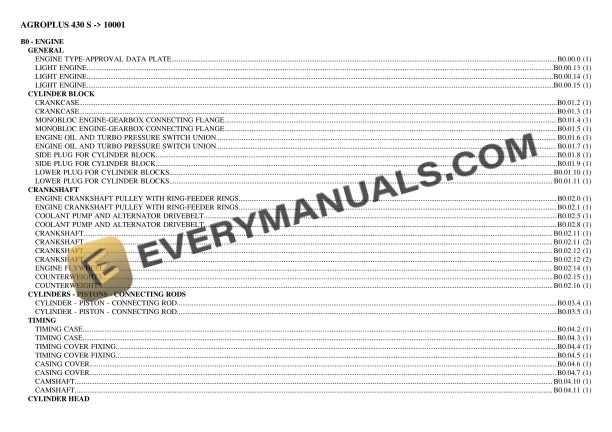 deutz fahr agroplus 430 s 10001 tractor parts catalog pdf 1