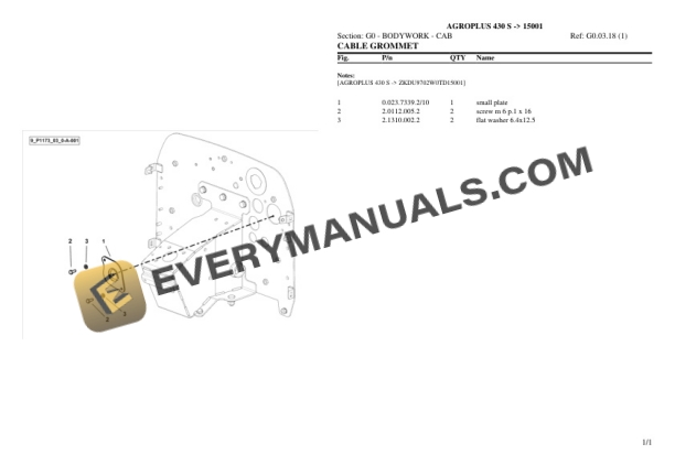 Deutz-Fahr AGROPLUS 430 S (15001) Tractor Parts Catalog PDF 5 Deutz-Fahr AGROPLUS 430 S (15001) Tractor Parts Catalog PDF - Image 3
