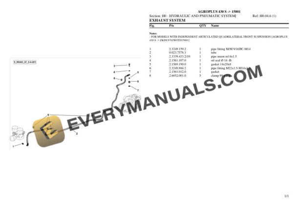 Deutz-Fahr AGROPLUS 430 S (15001) Tractor Parts Catalog PDF 6 Deutz-Fahr AGROPLUS 430 S (15001) Tractor Parts Catalog PDF - Image 4