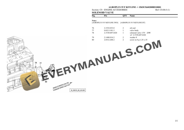 Deutz-Fahr AGROPLUS 55 F KEYLINE (ZKDCK60200RD10001) Tractor Parts Catalog PDF 4 Deutz-Fahr AGROPLUS 55 F KEYLINE (ZKDCK60200RD10001) Tractor Parts Catalog PDF - Image 2