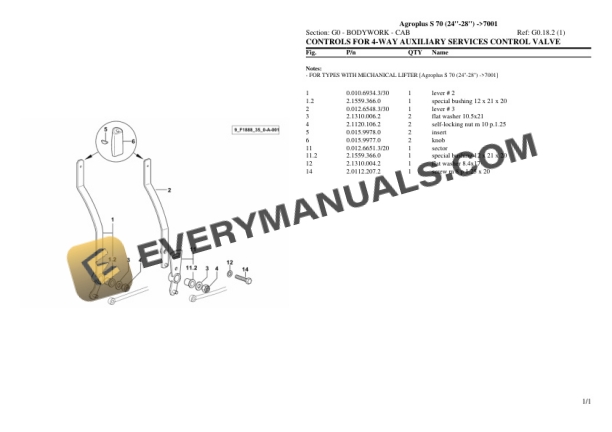 Deutz-Fahr Agroplus S 70 (24''-28'') (7001) Tractor Parts Catalog PDF 6 Deutz-Fahr Agroplus S 70 (24''-28'') (7001) Tractor Parts Catalog PDF - Image 4