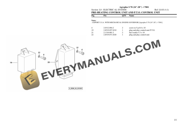 Deutz-Fahr Agroplus S 70 (24''-28'') (7001) Tractor Parts Catalog PDF 7 Deutz-Fahr Agroplus S 70 (24''-28'') (7001) Tractor Parts Catalog PDF - Image 5