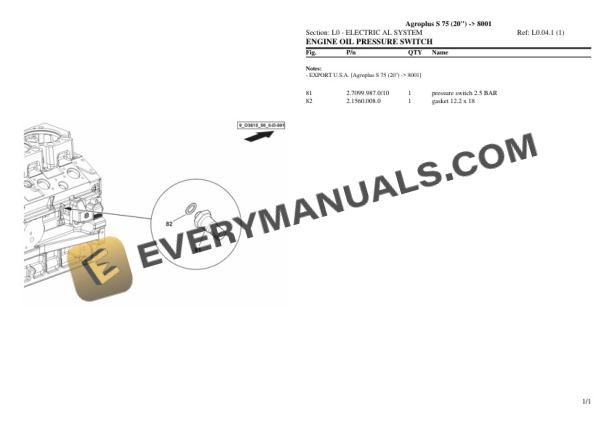 Deutz-Fahr Agroplus S 75 (20'') (8001) Tractor Parts Catalog PDF 7 Deutz-Fahr Agroplus S 75 (20'') (8001) Tractor Parts Catalog PDF - Image 5