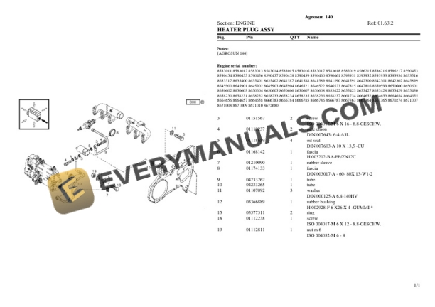 Deutz-Fahr Agrosun 140 Tractor Parts Catalog PDF-3