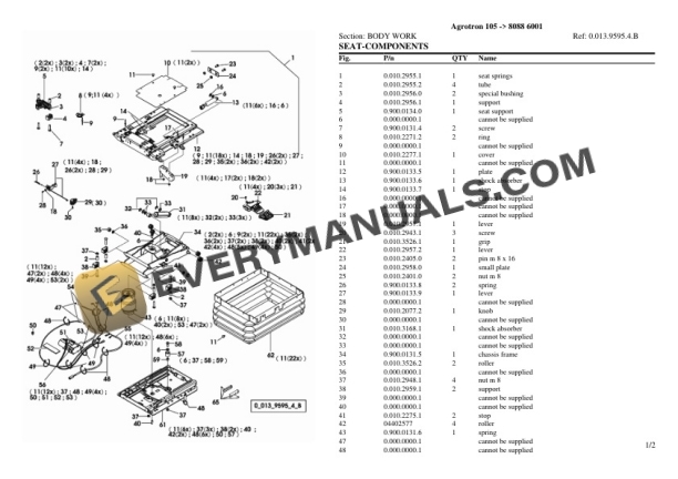 Deutz-Fahr Agrotron 105 (8088 6001) Tractor Parts Catalog PDF 6 Deutz-Fahr Agrotron 105 (8088 6001) Tractor Parts Catalog PDF - Image 4