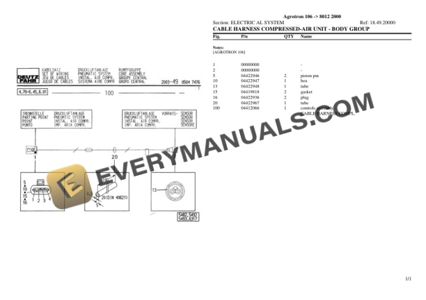 Deutz-Fahr Agrotron 106 (8012 2000) Tractor Parts Catalog PDF 4 Deutz-Fahr Agrotron 106 (8012 2000) Tractor Parts Catalog PDF-2