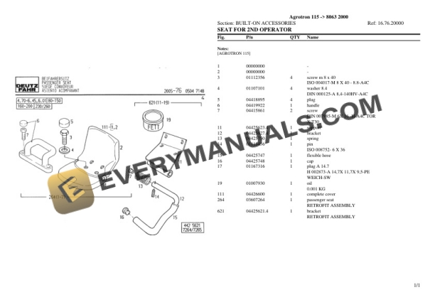 Deutz-Fahr Agrotron 115 (8063 2000) Tractor Parts Catalog PDF-2