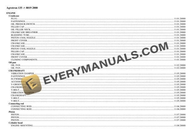 deutz fahr agrotron 135 8019 2000 tractor parts catalog pdf 1