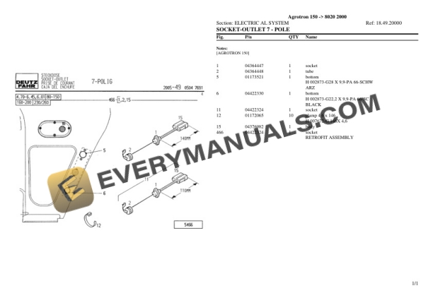 Deutz-Fahr Agrotron 150 (8020 2000) Tractor Parts Catalog PDF-2