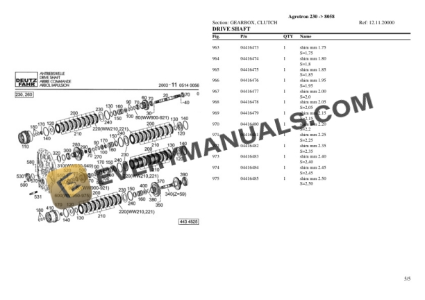 Deutz-Fahr Agrotron 230 (8058) Tractor Parts Catalog PDF 5 Deutz-Fahr Agrotron 230 (8058) Tractor Parts Catalog PDF - Image 3