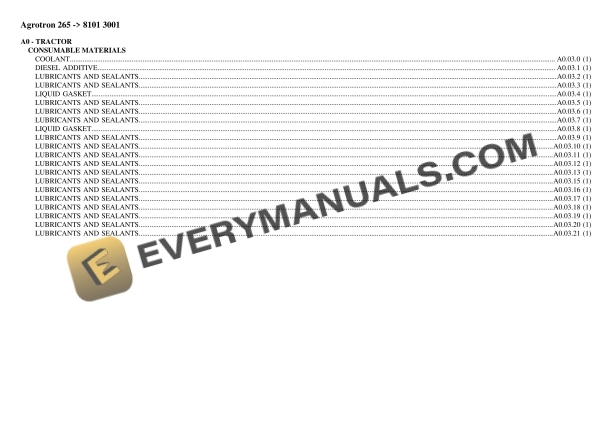 deutz fahr agrotron 265 8101 3001 tractor parts catalog pdf 1