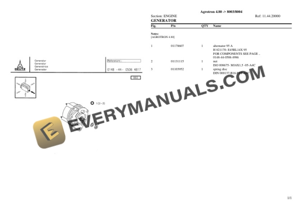 Deutz-Fahr Agrotron 4.80 (8003 8004) Tractor Parts Catalog PDF 4 Deutz-Fahr Agrotron 4.80 (8003 8004) Tractor Parts Catalog PDF - Image 2