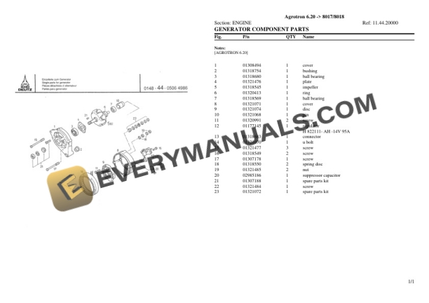 Deutz-Fahr Agrotron 6.20 (8017 8018) Tractor Parts Catalog PDF 4 Deutz-Fahr Agrotron 6.20 (8017 8018) Tractor Parts Catalog PDF - Image 2