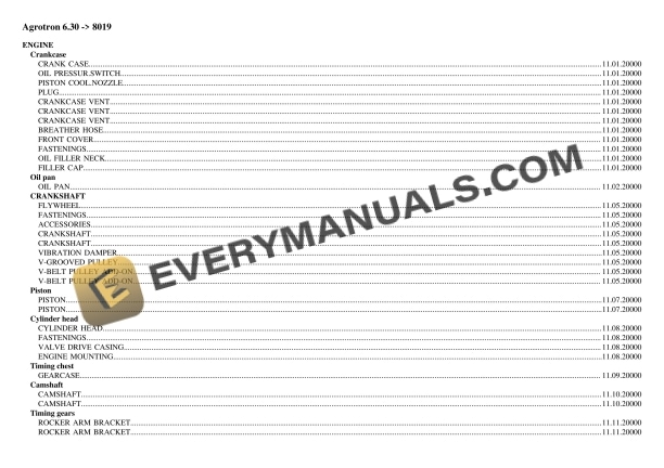 Deutz-Fahr Agrotron 6.30 (8019) Tractor Parts Catalog PDF 3 Deutz-Fahr Agrotron 6.30 (8019) Tractor Parts Catalog PDF