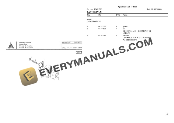 Deutz-Fahr Agrotron 6.30 (8019) Tractor Parts Catalog PDF 4 Deutz-Fahr Agrotron 6.30 (8019) Tractor Parts Catalog PDF - Image 2
