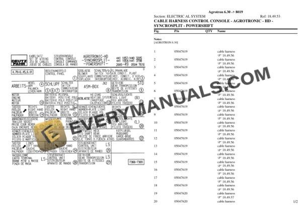 Deutz-Fahr Agrotron 6.30 (8019) Tractor Parts Catalog PDF 7 Deutz-Fahr Agrotron 6.30 (8019) Tractor Parts Catalog PDF - Image 5