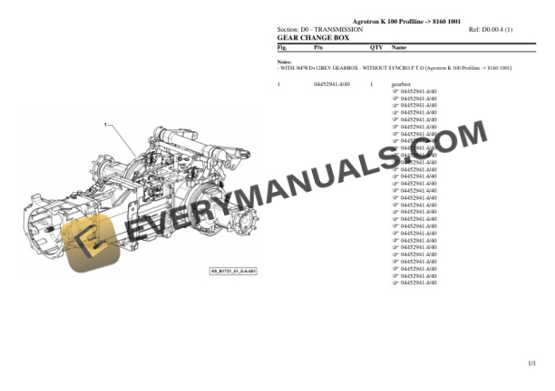 Deutz-Fahr Agrotron K 100 Profiline (8160 1001) Tractor Parts Catalog PDF 4 Deutz-Fahr Agrotron K 100 Profiline (8160 1001) Tractor Parts Catalog PDF - Image 2