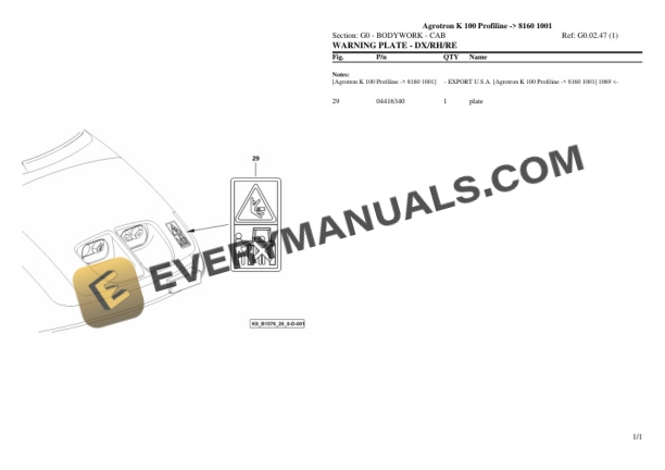 Deutz-Fahr Agrotron K 100 Profiline (8160 1001) Tractor Parts Catalog PDF 5 Deutz-Fahr Agrotron K 100 Profiline (8160 1001) Tractor Parts Catalog PDF - Image 3