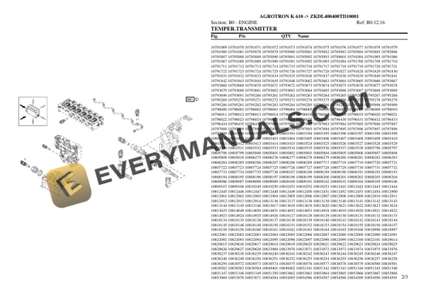 Deutz-Fahr AGROTRON K 610 (ZKDL400400TD10001) Tractor Parts Catalog PDF 4 Deutz-Fahr AGROTRON K 610 (ZKDL400400TD10001) Tractor Parts Catalog PDF - Image 2